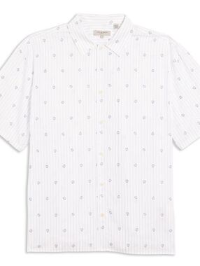 Ted Baker Flower Strip Coupe Short Sleeve Shirt